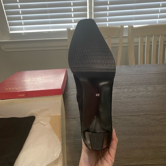 NWT Eric Michael Denmark Heel Black Dress Boot | Calf Height | Size 41/9 - Picture 12 of 12